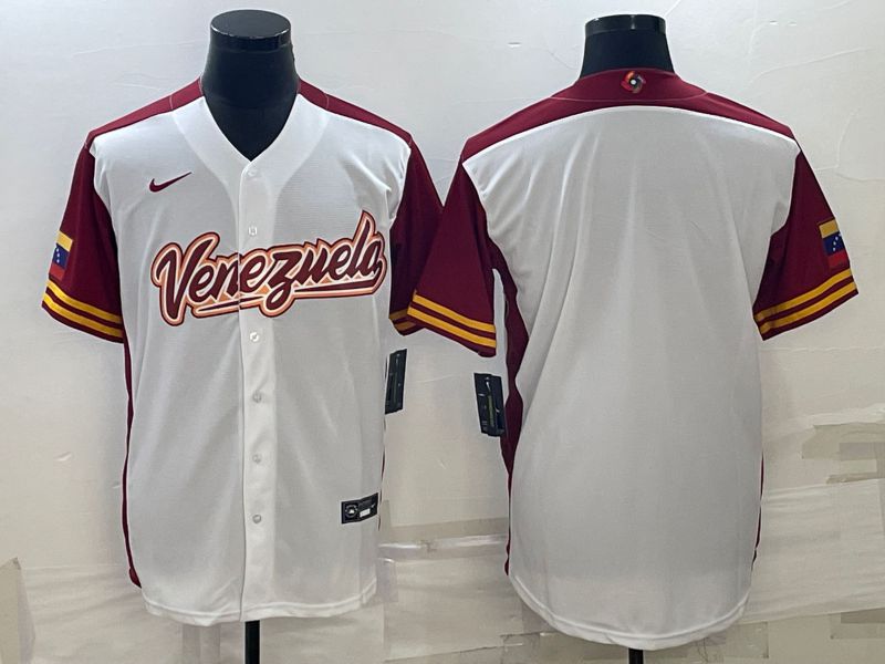 Men 2023 World Cub Venezuela Blank White Nike MLB Jersey4->more jerseys->MLB Jersey